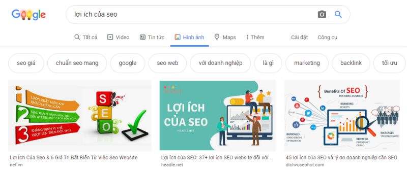 Demo kết quả SEO hình ảnh tại Webaoe Digital